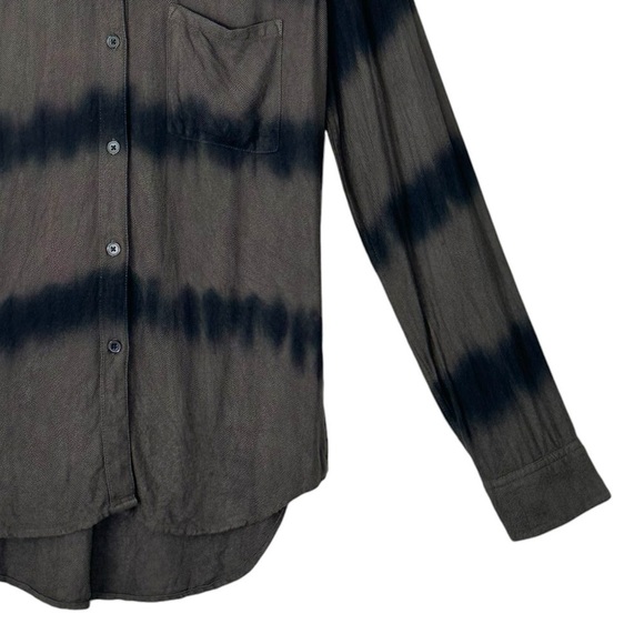 Rails Hunter Tie Dye Herringbone Button Down Shirt in Olive Black Waves size XS - Picture 6 of 16